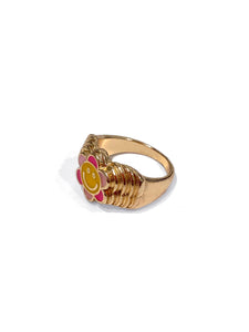 a gold pink and yellow springtime ring